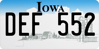 IA license plate DEF552