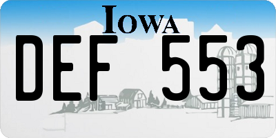 IA license plate DEF553