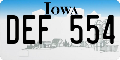 IA license plate DEF554