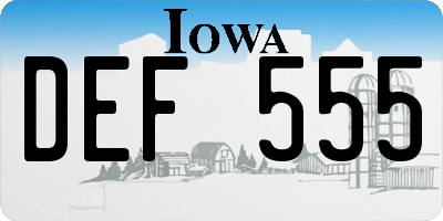 IA license plate DEF555