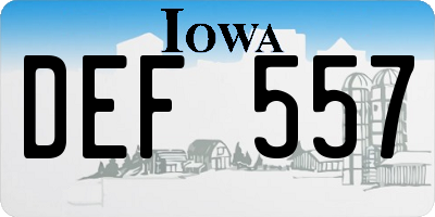 IA license plate DEF557