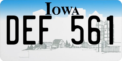 IA license plate DEF561