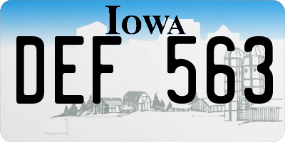 IA license plate DEF563