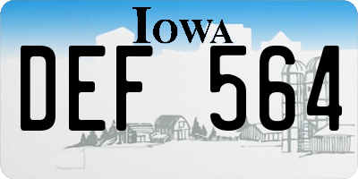 IA license plate DEF564