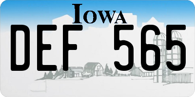IA license plate DEF565