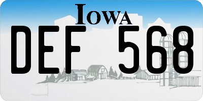 IA license plate DEF568