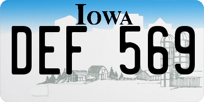 IA license plate DEF569