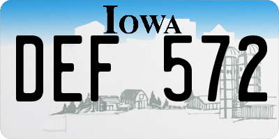 IA license plate DEF572