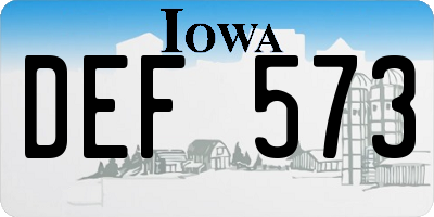 IA license plate DEF573