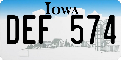 IA license plate DEF574
