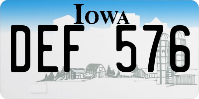 IA license plate DEF576