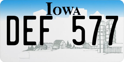 IA license plate DEF577