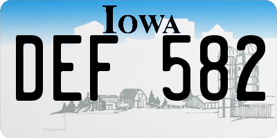 IA license plate DEF582