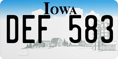 IA license plate DEF583