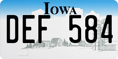 IA license plate DEF584