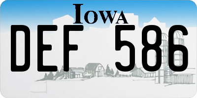 IA license plate DEF586