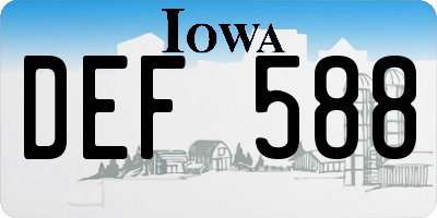 IA license plate DEF588