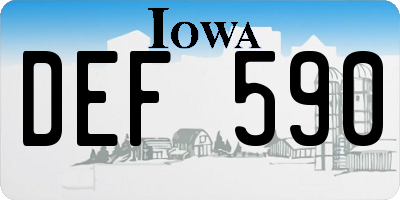 IA license plate DEF590