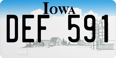 IA license plate DEF591
