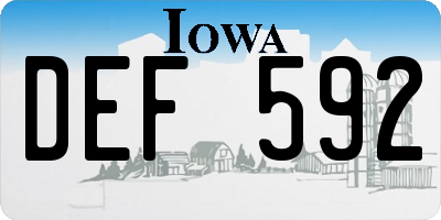 IA license plate DEF592