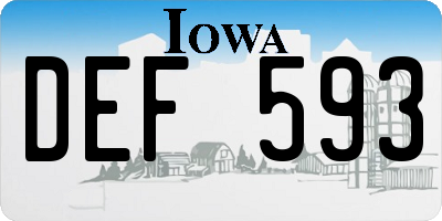 IA license plate DEF593