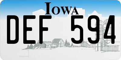 IA license plate DEF594