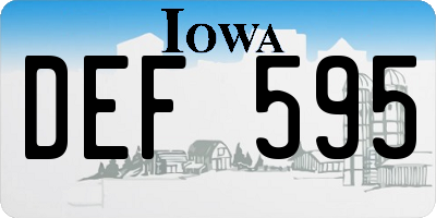 IA license plate DEF595