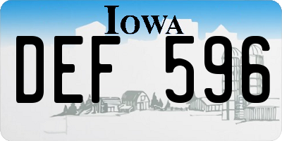 IA license plate DEF596