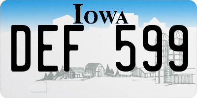 IA license plate DEF599