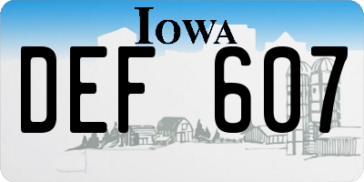 IA license plate DEF607