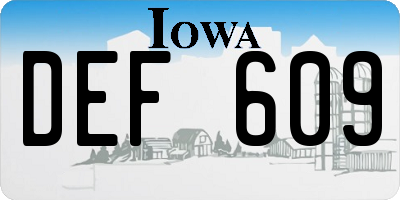 IA license plate DEF609
