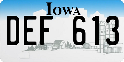 IA license plate DEF613