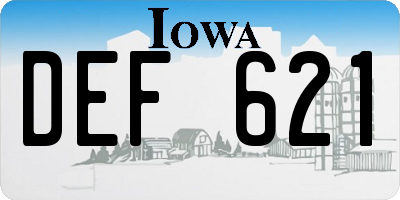 IA license plate DEF621