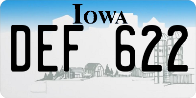 IA license plate DEF622
