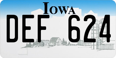 IA license plate DEF624