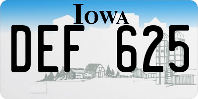 IA license plate DEF625