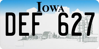 IA license plate DEF627