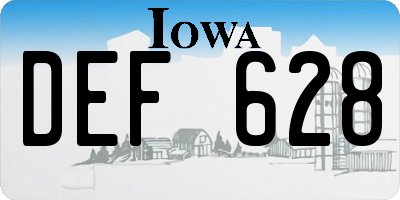 IA license plate DEF628