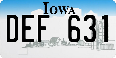 IA license plate DEF631
