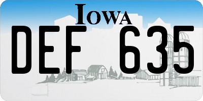 IA license plate DEF635