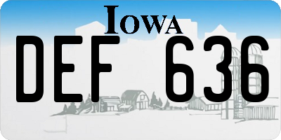 IA license plate DEF636