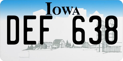 IA license plate DEF638