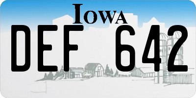 IA license plate DEF642