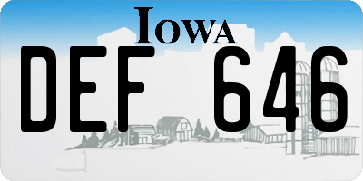 IA license plate DEF646