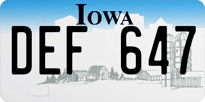 IA license plate DEF647