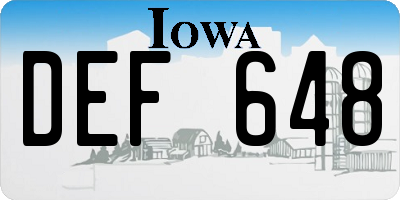 IA license plate DEF648