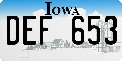 IA license plate DEF653