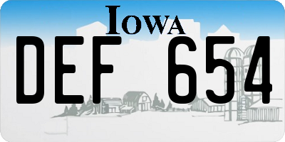 IA license plate DEF654