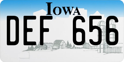 IA license plate DEF656