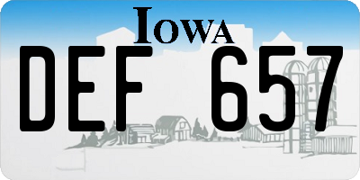 IA license plate DEF657